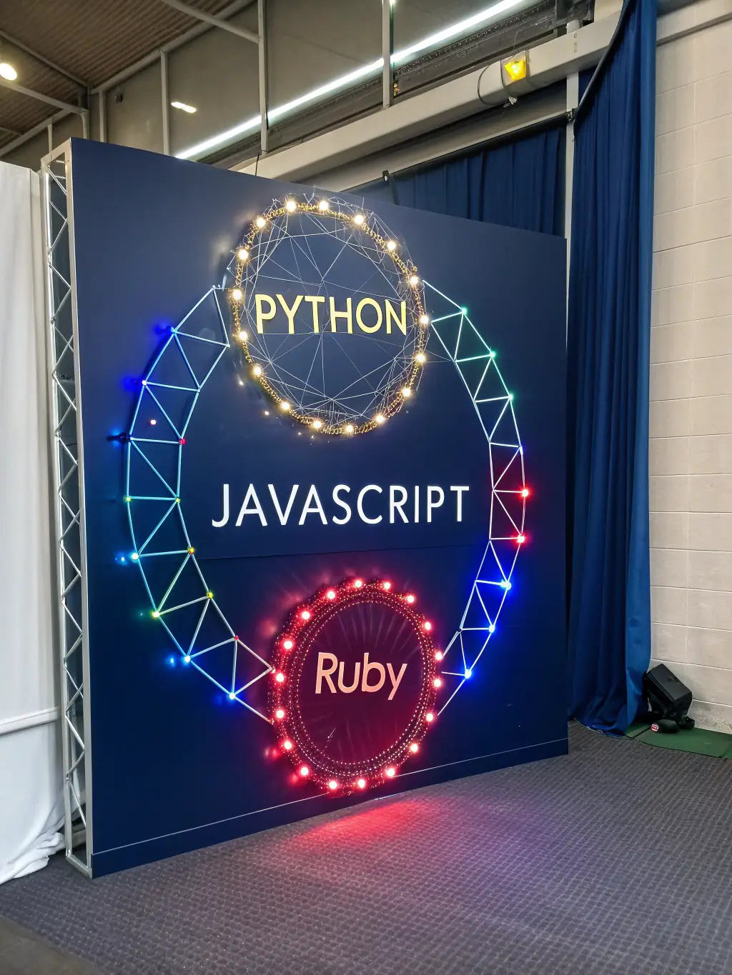 A collage of various programming languages and tools, symbolizing the breadth of skills acquired through the programming school's courses.
